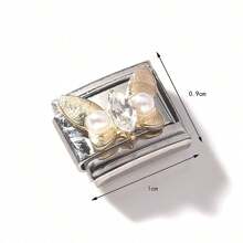 1/5/10 piezas Módulos de acero inoxidable, serie de corazón, flor y lazo - Ideal para hacer pulseras, anillos y regalos DIY