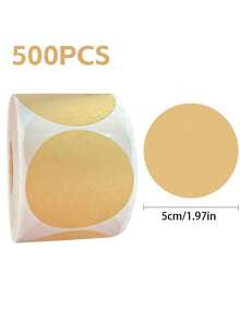 500 buc/rolă autocolante din hârtie kraft - autocolante pentru ambalare și etichetare pentru bijuterii, artizanat, organizare, borcane - etichete adezive rotunde goale pentru proprietarii de magazine și conserve, confecționarea de bijuterii, prezentarea și ambalarea bijuteriilor