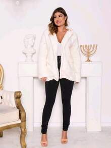 Simple Casual Party Wool-Like Fabric Furry COAT Daily WINTER - 官方 - 查看 2