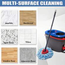 3-Pack Spin Mop Replacement Head For O-Ceda RinseClean Spin Mop Refill 2-Tank System Microfiber Deep Cleaning Machine Washable And Easy-To-Replace - 彩色 - 查看 4