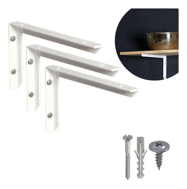 Kit 4 Suportes Master Leve 20 cm para Prateleiras + Kit Instalação