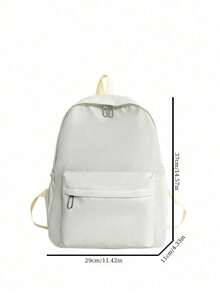 1 件经典基础款背包，适合返校季，纯色学生书包，带笔记本电脑隔层，可调节肩带，休闲轻便旅行包，适合女性/女孩/青少年/学生/毕业生，是日常使用、外出、旅行、上学和返校的理想之选。 - 白色 - 查看 2