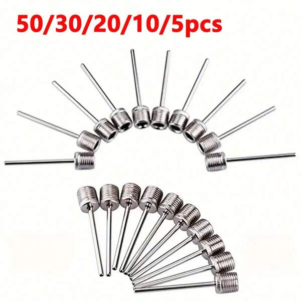 50/30/20/10/5pcs Stainless Steel Sport Ball Pump Needles Inflating Air Pump Needles Durable Air Pump Inflator Needles For Indoor/Outdoor Basketball Football Soccer Volleyball And More, Air Pump Pins Adapters