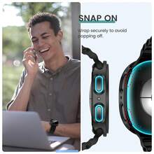 适用于 Galaxy Watch 8 (40mm/44mm) 的四合一屏幕保护膜套装，包含硬质 PC 边框、高清防雾钢化玻璃屏幕保护膜以及边框保护盖，男女通用 - Galaxy Watch8 40mm - 查看 4