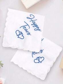 2pcs Wedding Gift Embroidered Handkerchief, Happy Tears Wedding Day Bride Gift For Bridal Shower Bachelorette Hen Party, Mom Mother In Law Gift Present Mother's Day Graduation