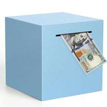 1pc 4.72 Inch Blue Stainless Steel Piggy Bank - Secure Budgeting And Saving Solution With Break-To-Access Design - Office Storage Supplies For Adults