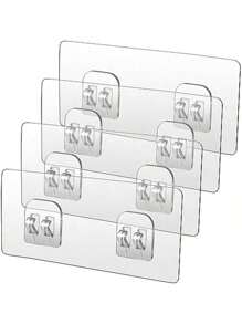 10个淋浴置物架粘钩，防水墙钩，适用于浴室收纳篮、肥皂碟，无需钻孔 - 彩色 - 查看 1