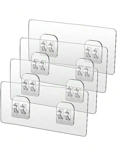 10pcs Shower Caddy Adhesive Hooks, Waterproof Wall Hooks For Bathroom Storage Baskets, Soap Dishes, No Drilling Required