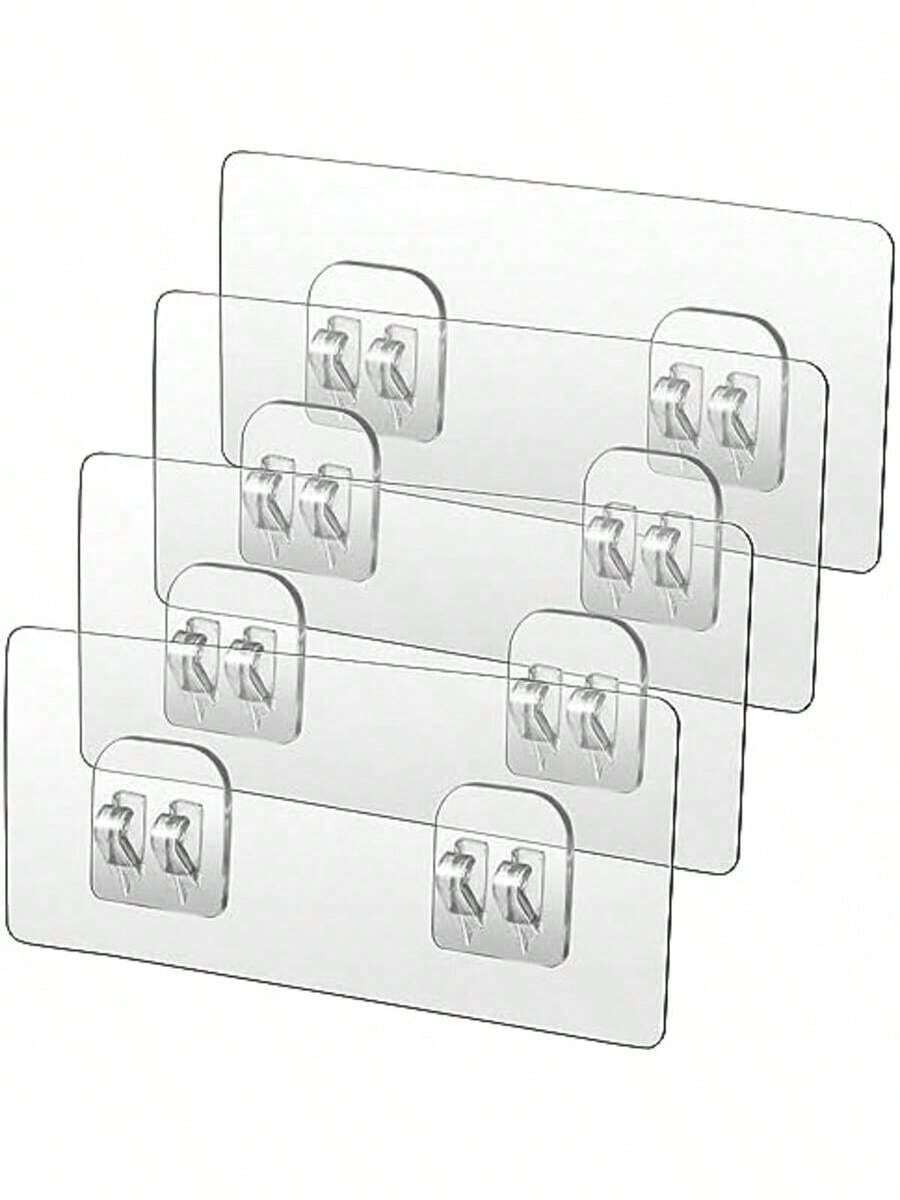 10个淋浴置物架粘钩，防水墙钩，适用于浴室收纳篮、肥皂碟，无需钻孔 - 彩色 - 查看 1