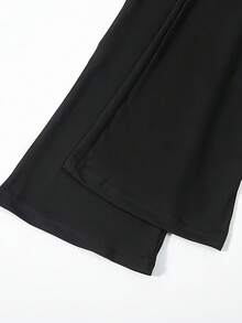 2pcs Girls High Waist Flare Leg Pants, Black And Gray Elastic Comfortable Casual Slim Fit Trousers For Girls Daily Outdoor, 2-Pack - Multicolor - View 6