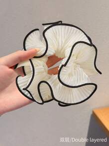 1 pièce Chouchou pour cheveux ébouriffés pour femmes, corde à cheveux à volants, élastique à cheveux moelleux pour queue de cheval, style élégant et polyvalent, Chouchous de la Saint-Valentin, Liens de cheveux Scrunchy, Décontracté