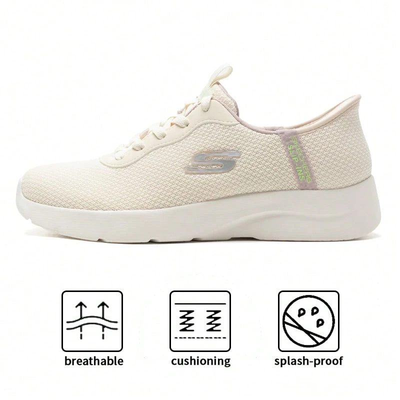 Skechers 女鞋運動鞋時尚戶外跑步休閒鞋 150480-NTLP - 自然色/淡粉紅色 - 查看 1