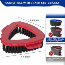 Scrubber Mop Head For O Cedar RinseClean Spin Mop 2 Tank System, Replace Head For OCedar Spin Mop Scrub Brush Head, Scrubber Head Replacement Attachment, Scrub Brush Mop Head 2 Tank, Clean Brush - 彩色 - 查看 3