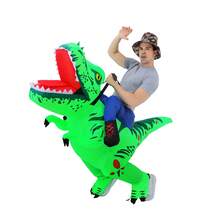 成人充气恐龙服装，霸王龙服装，男女充气服装，骑乘式恐龙服装，趣味恐龙服装，圣诞节万圣节充气服装 - 綠色 - 查看 1