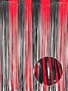 2 tấm phông nền tua rua lá đỏ và đen - Dùng cho sinh nhật, lễ tốt nghiệp, sự kiện vũ trường, Halloween, Giáng sinh, lễ tình nhân và kỷ niệm - Nhiều màu - Xem 6