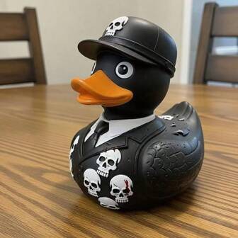 1pc Whimsical Halloween Suit Wearing Duck Statue Desk Decor Home Decor Halloween Decor Room Decor