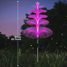 1 件太阳能水母花园灯 - IP65，7 种变色 LED，太阳能供电，带升级面板，节能户外装饰，适用于庭院和露台花园庭院，万圣节圣诞节圣诞灯装饰 - 彩色 - 查看 4