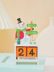 1 pieza de calendario de Navidad, adorno de madera artesanal. Decoración de escritorio con estilo navideño. Decoración del hogar, decoraciones navideñas, decoración de habitación de invierno