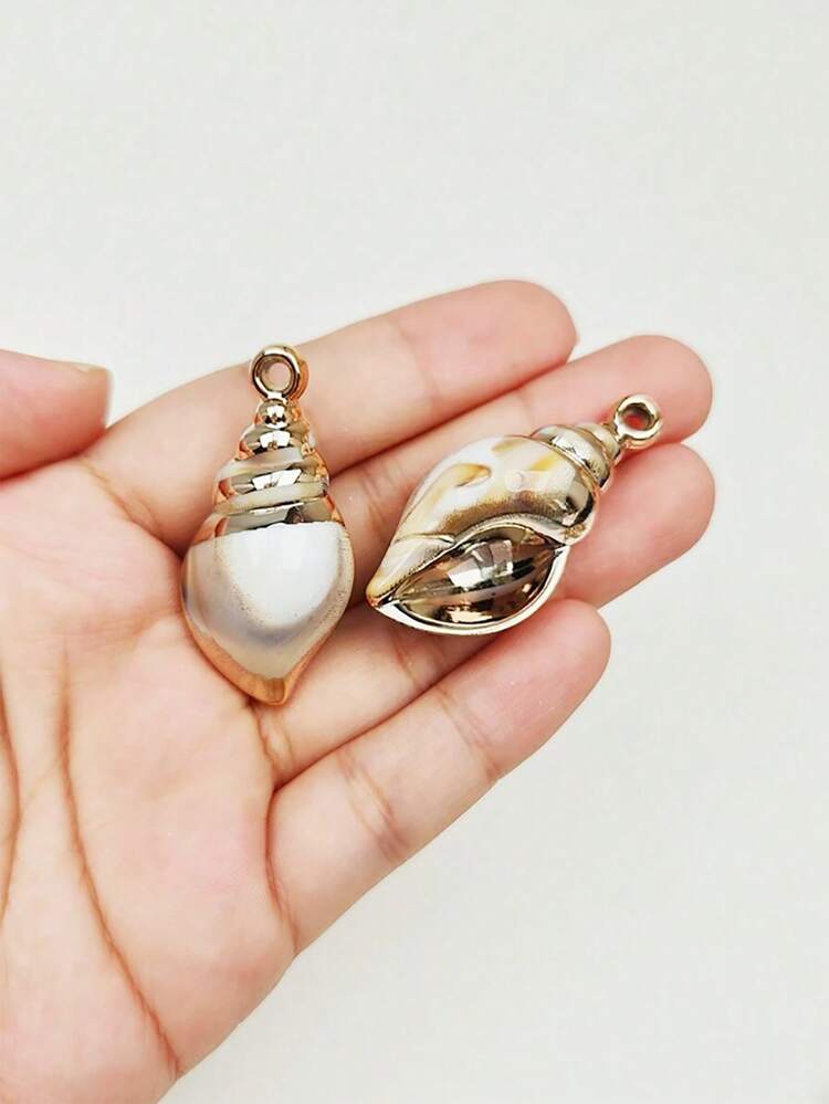 30/15/5件波西米亚海滩休闲度假风金边亚克力贝壳海螺饰品吊坠，扇贝吊坠，夏季DIY饰品制作装饰配件，项链耳环脚链手机链钥匙扣套装 - 海洋生物吊墜 - 查看 5