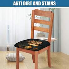 1/4/6/40 Stücke Halloween-Thema Kleine Katze im Hexenkostüm bedruckte abnehmbare Vollbezug Stretch Milchfaser Stoffstuhlbezüge, Restaurantstuhlbezüge - Quadratische Sitzkissen Bezüge für Restaurant, Küche, Esszimmer, Hotel Sitzbezüge, abnehmbare weiche Kissen Stuhlbezüge