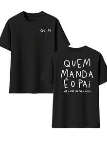 T-shirt oversize in cotone con stampa grafica, t-shirt da uomo con stampa fronte-retro, scollo tondo casual alla moda, 220 g/m2, puro cotone (1 pezzo)