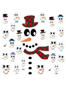 1 pieza Pegatinas de pared de muñeco de nieve de Navidad de dibujos animados con expresión, pegatinas de materiales de PVC removibles y autoadhesivas, fáciles de despegar, adecuadas para decoración de pared, fondo, sala de estar, dormitorio, hogar, decoración navideña, regalos de cumpleaños y graduación, decoración de habitación, decoración de dormitorio, decoración de cocina, decoraciones navideñas para el hogar