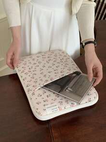 花卉笔记本电脑包，兼容 iPad/兼容 Macbook 10-11 英寸 13-14 英寸，多口袋存储配件，可爱平板电脑内袋笔记本电脑包，适合女士 Macbook 保护套，大学必备品，返校笔记本电脑套，秋季大学必备品 - 彩色 - 查看 3