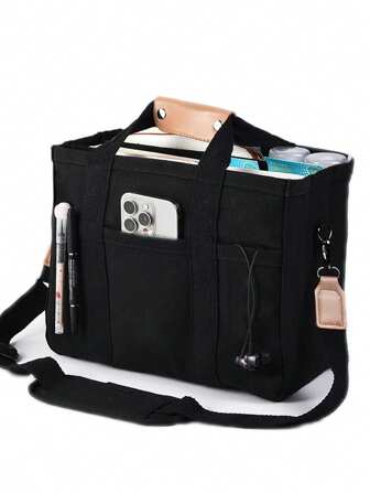 Large Capacity Multi-Compartment Tote Bag For College Students, Shoulder Bag With Multiple Pockets And Compartments, Durable Handle, Fashionable Multifunctional Shoulder Handbag