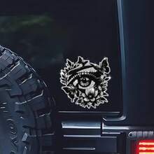 Pegatinas de coche de vinilo con silueta de ojos creativos y mariposa floral - Pegatinas de material similar a cristal y metal con efecto de piedras preciosas para vehículos y accesorios del hogar, camiones, vehículos todoterreno, puertas, ventanas, decoración trasera. El mejor regalo