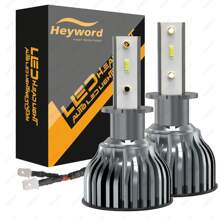 Heyword Heyword 2pcs LED Car Headlight 9005 9006 H13 H11 H7 H4 H1 Car Headlights High Low Beam, 75000LM 800% Brighter Five Color Options6500K/3000K/4300K/8000K/25000K Fast Silent Fan Bright Cob 1860 Chip Plug-N-Play