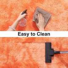 Soft Fluffy Shag Throw Area Rug, 2x4 Black, Non-Slip Bedroom, Hallways, Bedside, Dorm, Living Room - Long Shaggy Rug - Warna Oranye Tie-Dye - View 2
