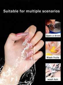 1200pcs/50sheets Nail Gel Stickers, Ultra-Thin Jelly Nail Stickers, Double-Sided Adhesive, Transparent, Reusable, For Nail Art Decoration - Clear - View 4