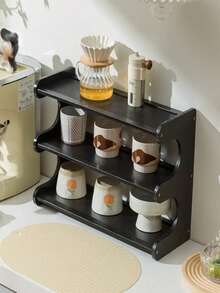 Estantería de 2/3/4 niveles con divisores de madera de bambú reforzados, perfecta para almacenar y organizar especias, bocadillos, tazas de café, libros y otros artículos en la cocina, el salón, la sala de estar, estanterías de almacenamiento.