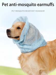 狗狗耳朵保护器 - 防蚊网罩，聚酯纤维，全耳覆盖，宠物美容配件，狗狗宠物用品，狗狗美容宠物狗夏季防蚊耳罩 - 浅蓝色网状，抗过敏原，抗寄生虫，狗狗耳朵安全罩，无过敏原覆盖 | 时尚狗狗罩 | 耐用狗狗罩，狗狗配件 - 彩色 - 查看 2