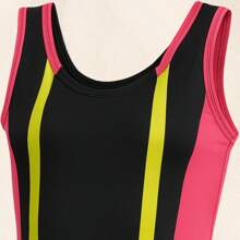 May Youth Tank Top Girl UV Protection SPF 50 Neon Color Blocks Sailors And Mermaids 446