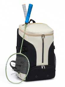 1pc Badminton Racket Bag, Football Bag, Fitness Bag, Travel Bag, Oxford Cloth Integrated Sports Backpack With Independent Shoe Cabinet - Suitable For Badminton, Tennis And Outdoor Training, Durable And Comfortable, Tennis Equipment Bag | Minimalist Design | Durable Fabric - Multicolor - View 2