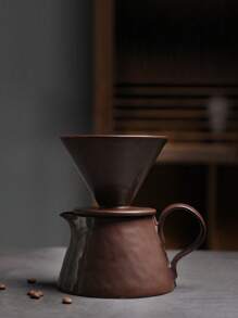 陶瓷手冲咖啡滤杯、陶瓷咖啡分享壶、个性化奶油咖啡杯、送给挚友的咖啡礼品套装、咖啡过滤漏斗 重返校园 - 咖啡壺白色 - 查看 7