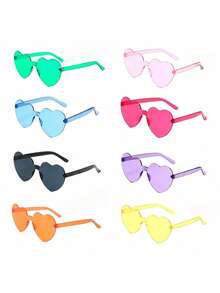 1 chiếc kính mát không gọng hình trái tim lấp lánh dành cho nữ màu thạch độc đáo dành cho tiệc tùng - Nhiều màu - Xem 1