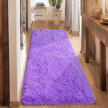 Soft Fluffy Shag Throw Area Rug, 2x4 Black, Non-Slip Bedroom, Hallways, Bedside, Dorm, Living Room - Long Shaggy Rug - 紫色 - 查看 3