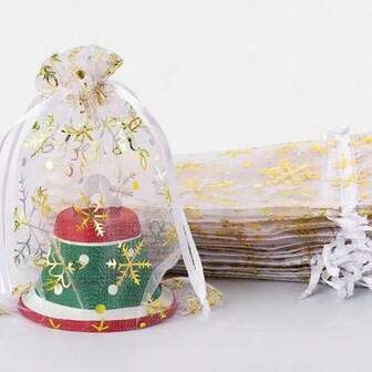 10/20/50/100PCS雪花多色Osa袋，礼品包装袋，礼品袋，家居日用品，节日派对用品，婚庆用品，餐桌礼品装饰包装，尼龙袋，珠宝配饰包装