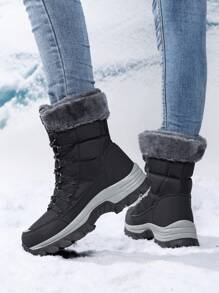 女士户外系带靴，带保暖内衬，保暖舒适，适合户外活动、徒步旅行、雪地靴