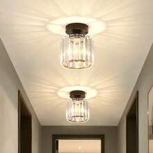 1pc Crystal Entrance Hall Light, Creative Glass Lampshade Ceiling Light For Foyer, Living Room, Corridor, No Bulb Included - Various - View 9
