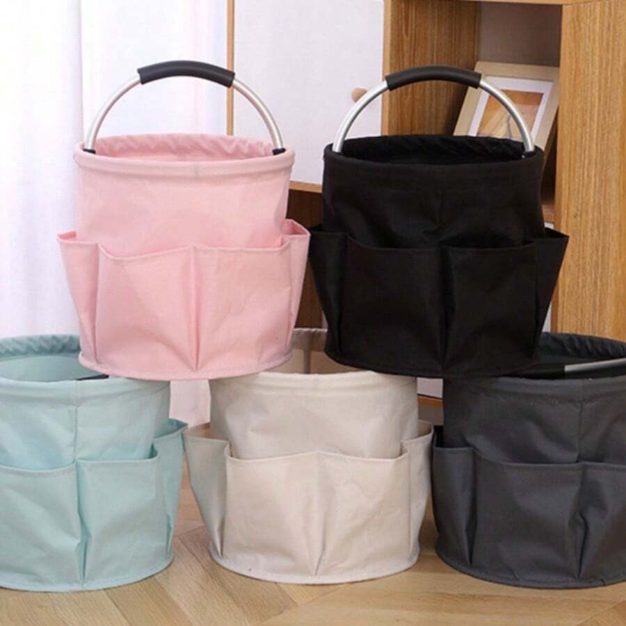 Kosz piknikowy na kemping, kosz plażowy, składany kosz do przechowywania, kosz na kosmetyki do łazienki, kosz do pokoju dziecięcego, duża pojemność z wieloma kieszeniami, styl lat 2000.