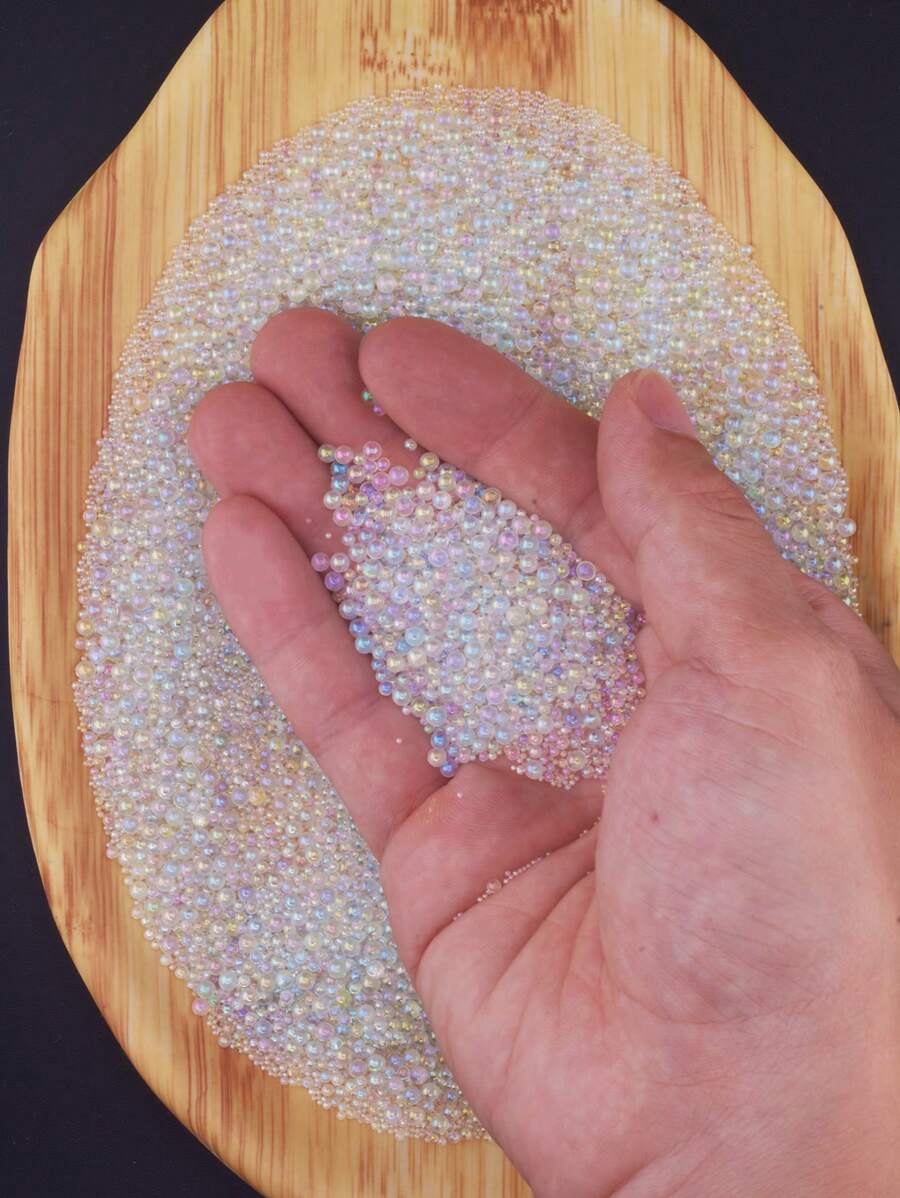 30g gemischte Größen Bubble Perlen, Mini Glas Bubble Perlen von 0,6 bis 3 mm, geeignet für DIY Harz Formen und Silikon Schmuckherstellung, ideal für Basteln und DIY Nail Art, perfekt für Shaker Karten und Küstenthemen Bubble Art Projekte.