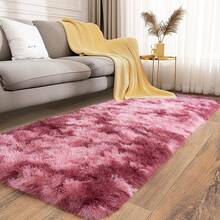 Soft Fluffy Shag Throw Area Rug, 2x4 Black, Non-Slip Bedroom, Hallways, Bedside, Dorm, Living Room - Long Shaggy Rug - 生染腮紅粉 - 查看 3
