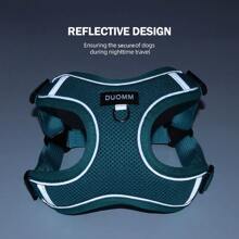 新款彩色宠物狗牵引绳套装，包含反光可调节胸背带和项圈，适合法国斗牛犬户外散步，舒适透气，采用柔软透气的网状材质，适合小型/中型宠物，四季皆宜。 - 藍色 - 查看 12