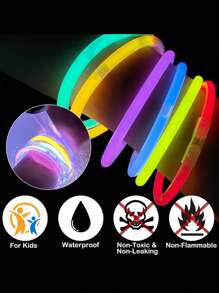10/50/100 piezas Varitas luminosas de 8 pulgadas, suministros de fiesta que brillan en la oscuridad, regalos de fiesta con varitas luminosas, decoraciones de fiesta con brillo, collares y pulseras fluorescentes con conectores, perfectos para cumpleaños, bodas, fiestas, Halloween, Navidad y festivales - Suministros de fiesta con brillo que brillan en la oscuridad