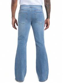 Men's Bell Bottom Jeans 60s 70s Outfits For Men,Mens Bell Bottoms Pants Flare Jeans Light Blue - Medium Wash - View 5