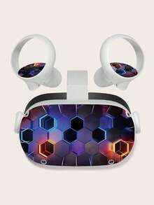 1 套适用于 Oculus Quest2 VR 耳机的科幻闪电和星空风格贴纸，自粘，防刮，适用于 VR 游戏、虚拟现实体验、设备展示、桌面装饰、VR 设备改造、创意装饰、个性化、更新