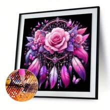 Flower And Dream Catcher Round Drill Diamond Painting Diamond Art Embroidery Craft For Home Wall Decor